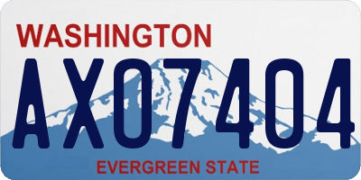 WA license plate AXO7404