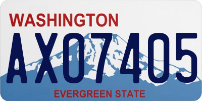 WA license plate AXO7405