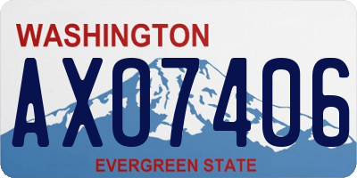 WA license plate AXO7406