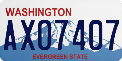 WA license plate AXO7407