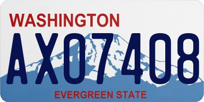 WA license plate AXO7408