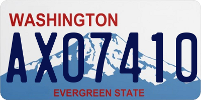 WA license plate AXO7410