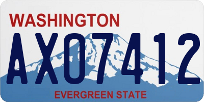WA license plate AXO7412