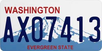 WA license plate AXO7413