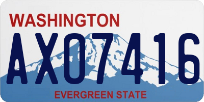 WA license plate AXO7416