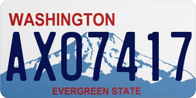 WA license plate AXO7417