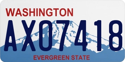 WA license plate AXO7418