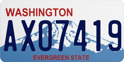 WA license plate AXO7419