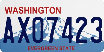 WA license plate AXO7423