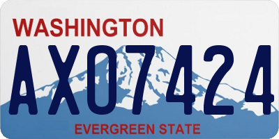 WA license plate AXO7424
