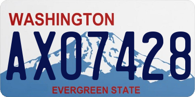 WA license plate AXO7428