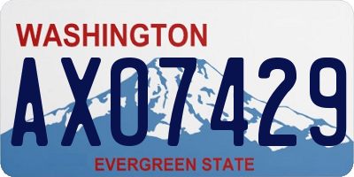 WA license plate AXO7429