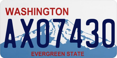 WA license plate AXO7430