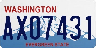 WA license plate AXO7431