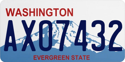 WA license plate AXO7432