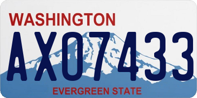 WA license plate AXO7433