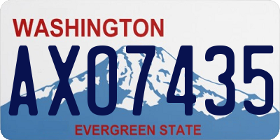 WA license plate AXO7435