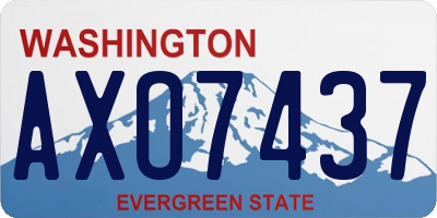 WA license plate AXO7437