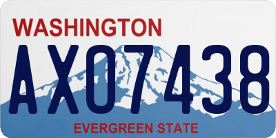 WA license plate AXO7438