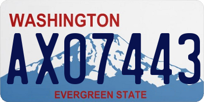 WA license plate AXO7443