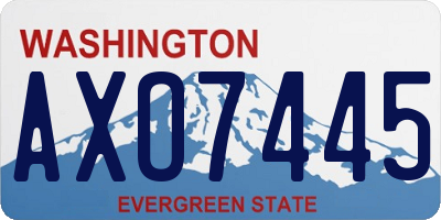 WA license plate AXO7445