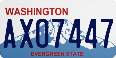 WA license plate AXO7447