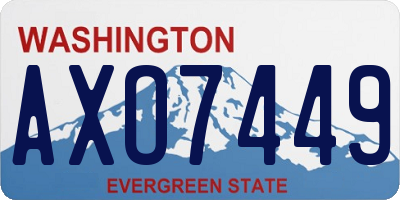 WA license plate AXO7449