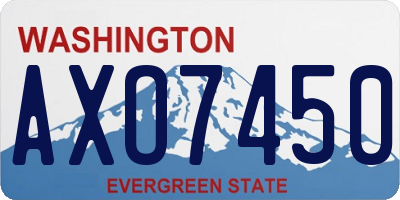 WA license plate AXO7450