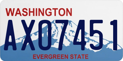 WA license plate AXO7451