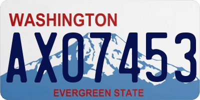 WA license plate AXO7453