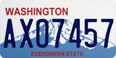 WA license plate AXO7457