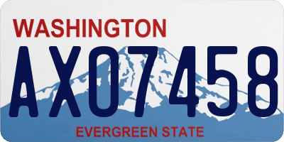 WA license plate AXO7458