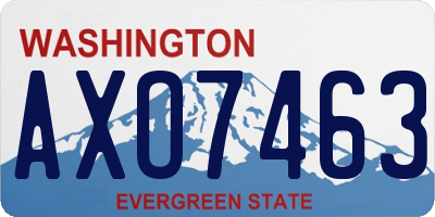 WA license plate AXO7463