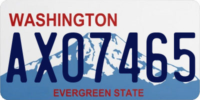 WA license plate AXO7465