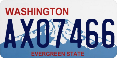 WA license plate AXO7466