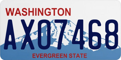 WA license plate AXO7468