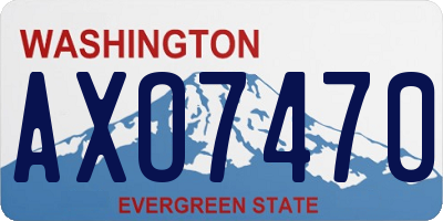 WA license plate AXO7470