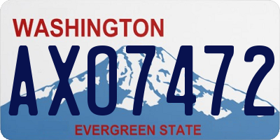 WA license plate AXO7472