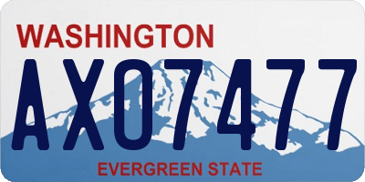 WA license plate AXO7477