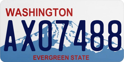 WA license plate AXO7488