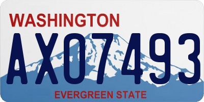 WA license plate AXO7493