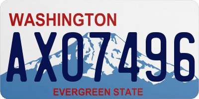 WA license plate AXO7496