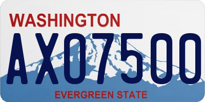 WA license plate AXO7500