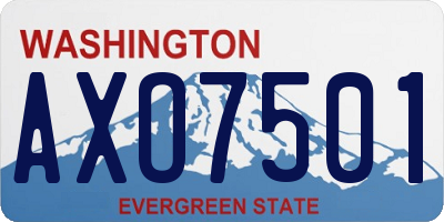 WA license plate AXO7501
