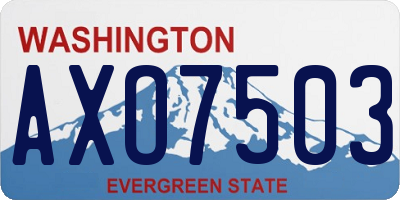 WA license plate AXO7503