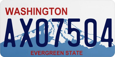 WA license plate AXO7504