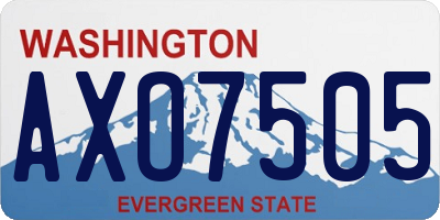WA license plate AXO7505
