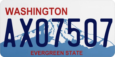 WA license plate AXO7507