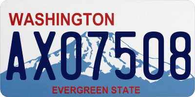 WA license plate AXO7508