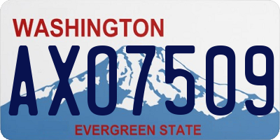 WA license plate AXO7509